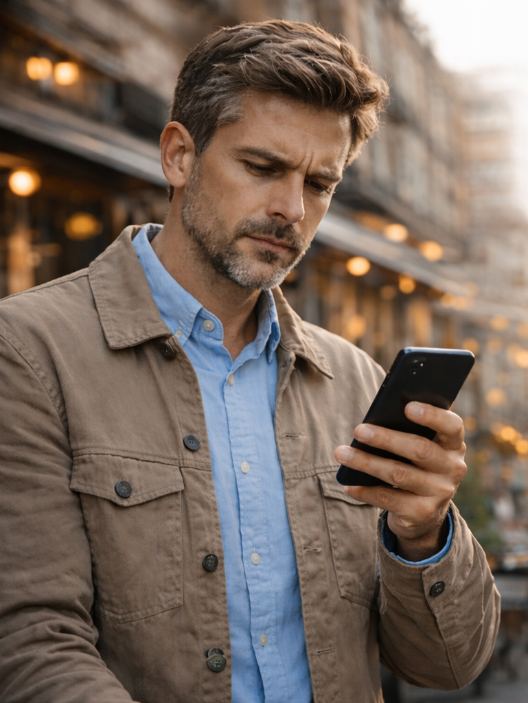 Cliente che cerca online dal telefono